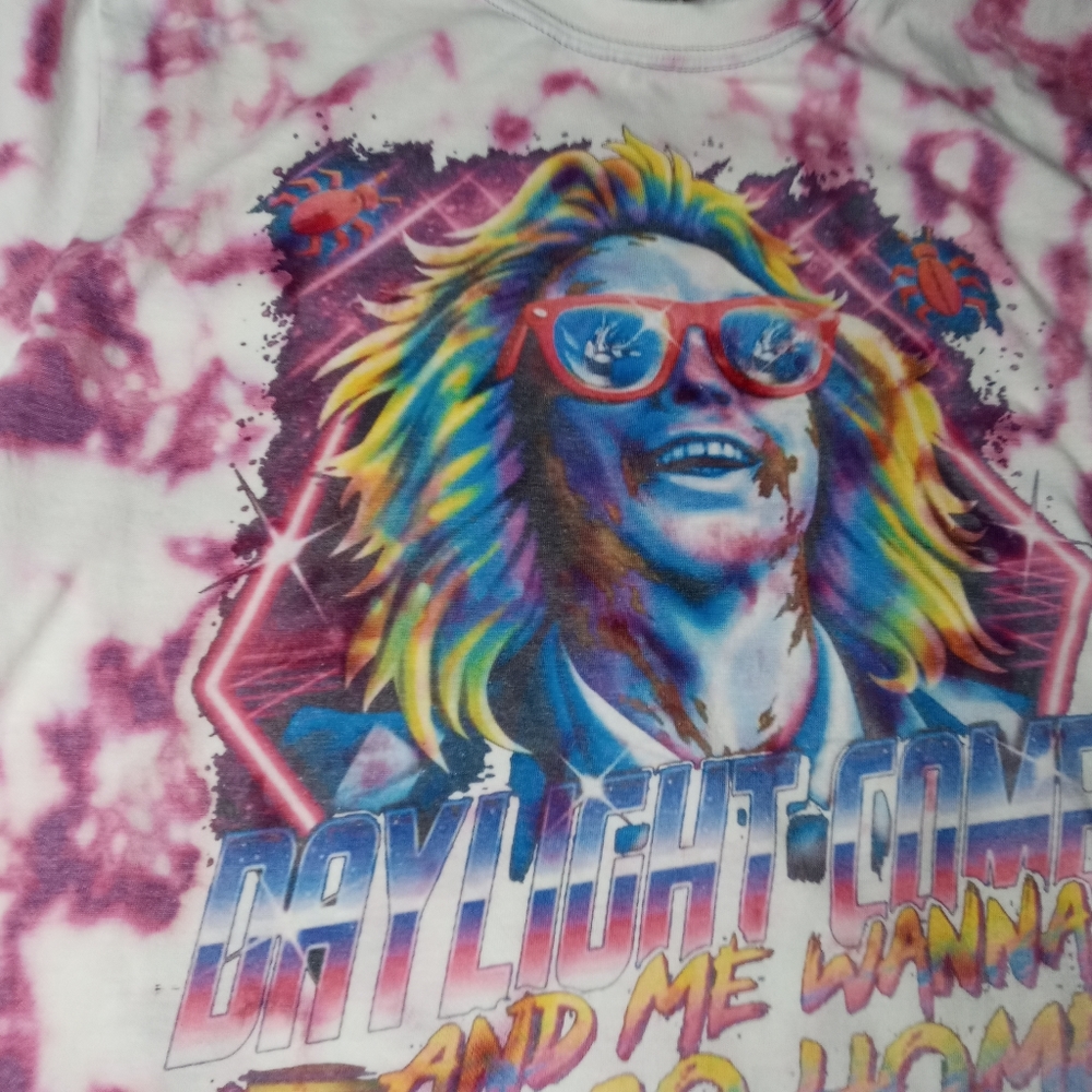 Bleached Retro Purple Beetlejuice Shirt - Picture 5 of 8